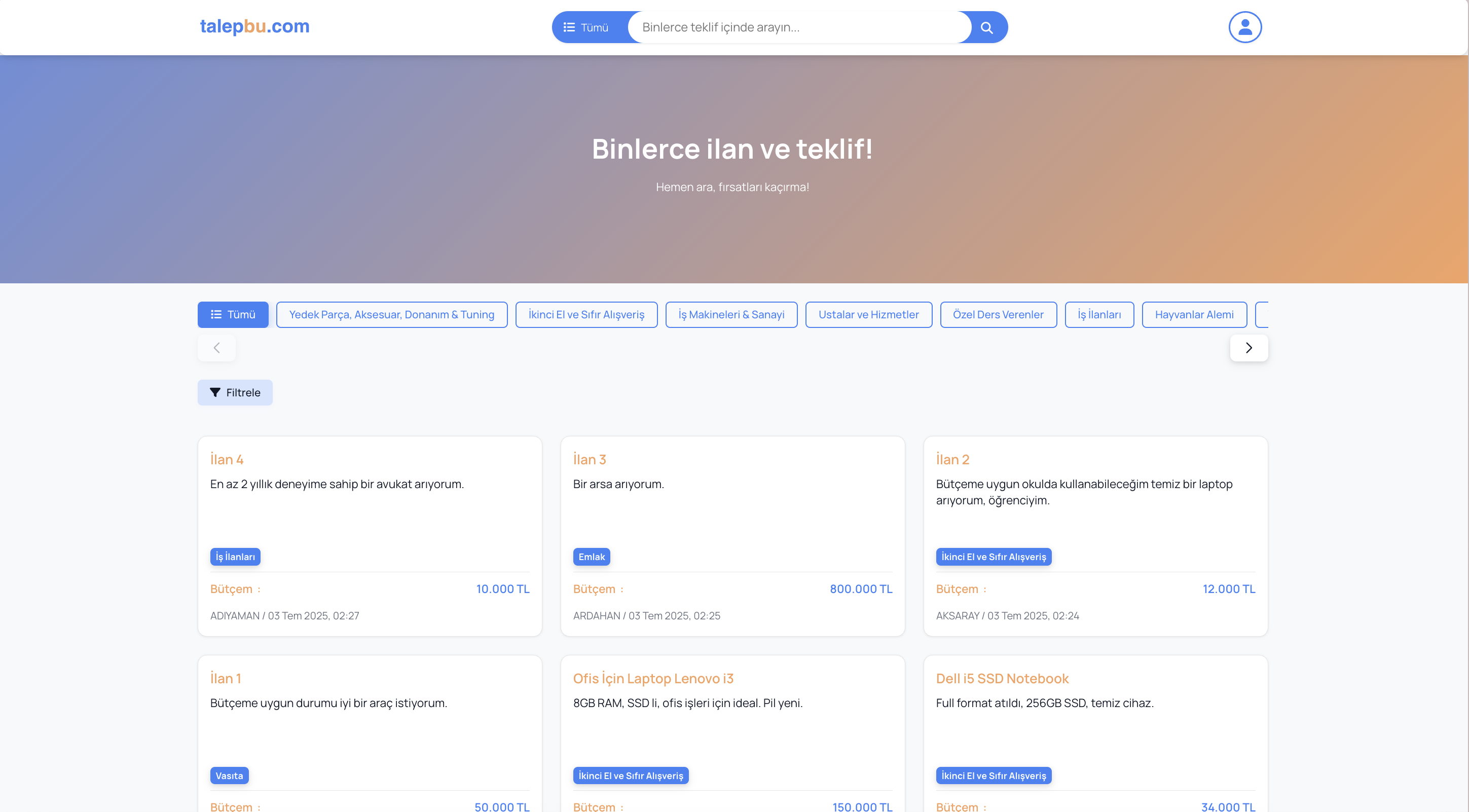 AI Destekli İlan Oluşturma Yardımcılı Ters Pazar Yeri Platformu